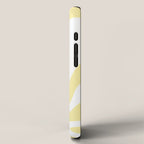 Retro Liquid Swirl Contemporary Abstract Butter Yellow and White Pattern 2 iPhone Case Gallery Image 2