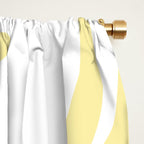 Retro Liquid Swirl Contemporary Abstract Butter Yellow and White Pattern 2 Window Curtain Gallery Image 2