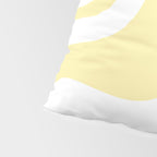 Retro Liquid Swirl Contemporary Abstract Butter Yellow and White Pattern 2 Pillow Sham Gallery Image 4