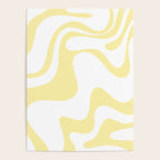 Retro Liquid Swirl Contemporary Abstract Butter Yellow and White Pattern 2 Poster Gallery Image 4
