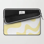 Retro Liquid Swirl Contemporary Abstract Butter Yellow and White Pattern 2 Laptop Sleeve Gallery Image 2