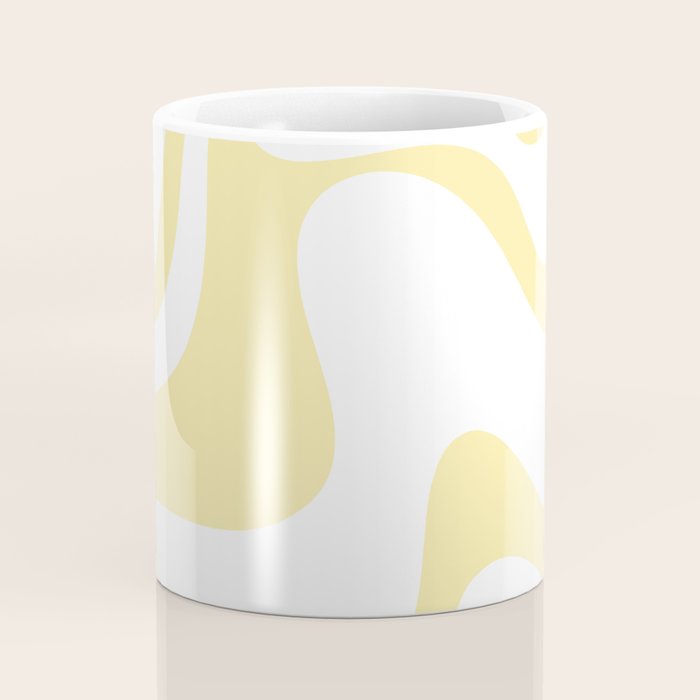 Retro Liquid Swirl Contemporary Abstract Butter Yellow and White Pattern 2 Coffee Mug Gallery Image 4