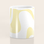 Retro Liquid Swirl Contemporary Abstract Butter Yellow and White Pattern 2 Coffee Mug Gallery Image 4