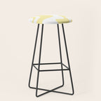 Retro Liquid Swirl Contemporary Abstract Butter Yellow and White Pattern 2 Stool Gallery Image 1