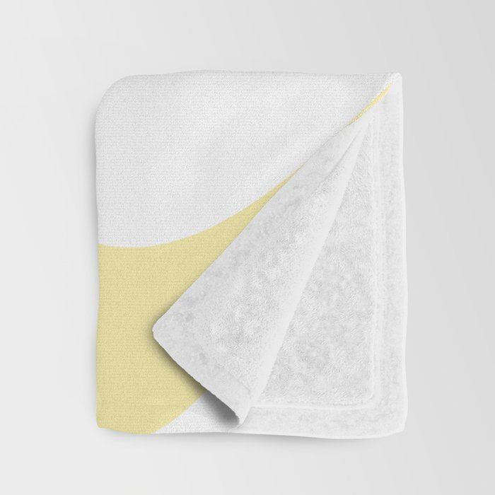 Retro Liquid Swirl Contemporary Abstract Butter Yellow and White Pattern 2 Throw Blanket Gallery Image 3