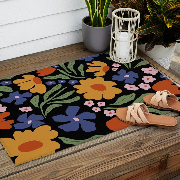 Happy floral park Outdoor Rug Gallery Image 2