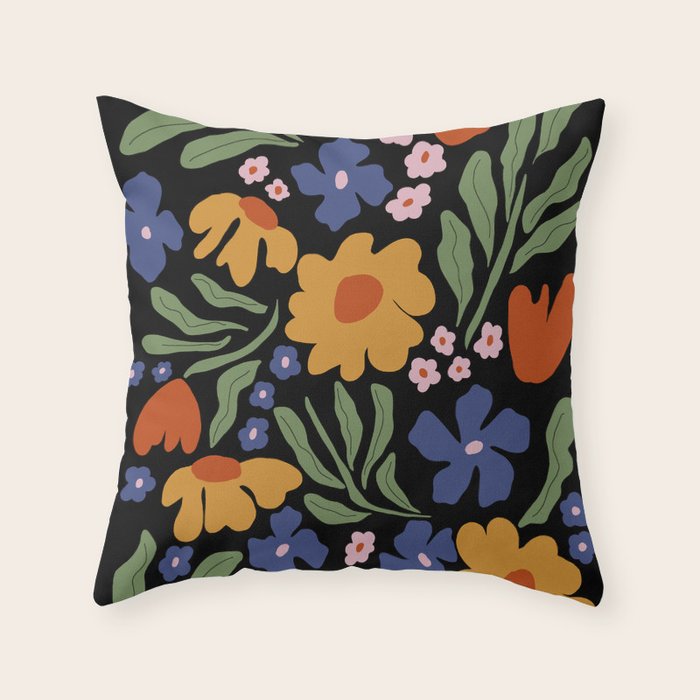Happy floral park Throw Pillow Gallery Image 6