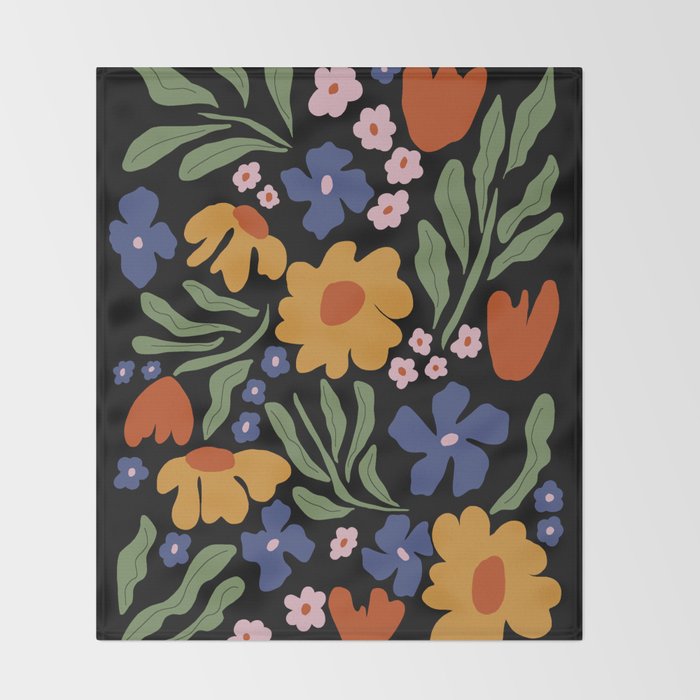 Happy floral park Throw Blanket Gallery Image 2