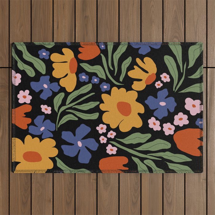 Happy floral park Outdoor Rug Gallery Image 1