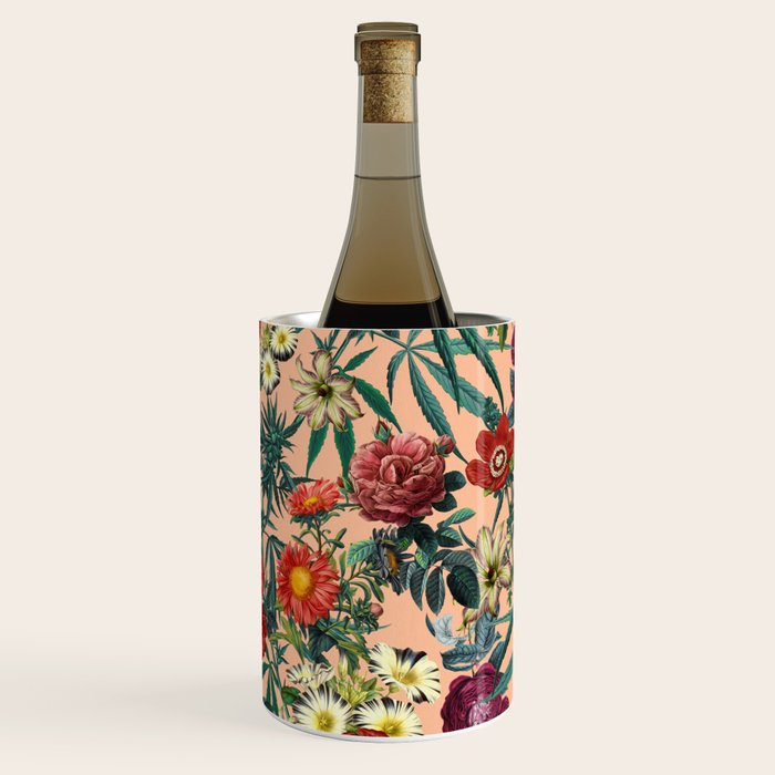 Marijuana and Floral Pattern Wine Chiller Gallery Image 2