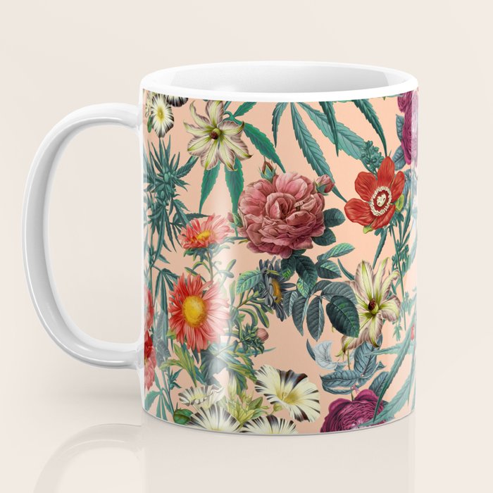 Marijuana and Floral Pattern Coffee Mug Gallery Image 3