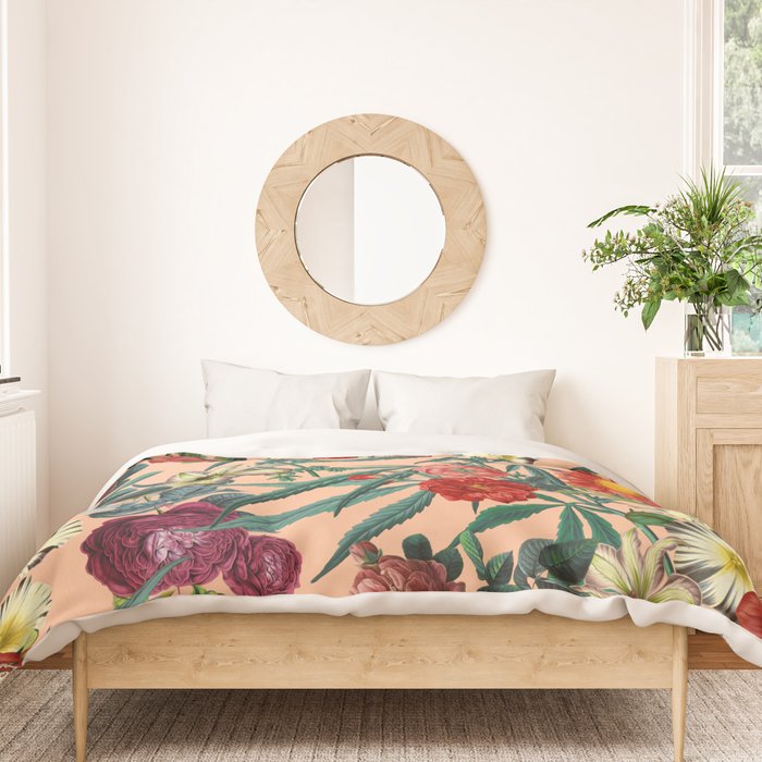 Marijuana and Floral Pattern Duvet Cover Gallery Image 3