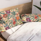 Marijuana and Floral Pattern Pillow Sham Gallery Image 2