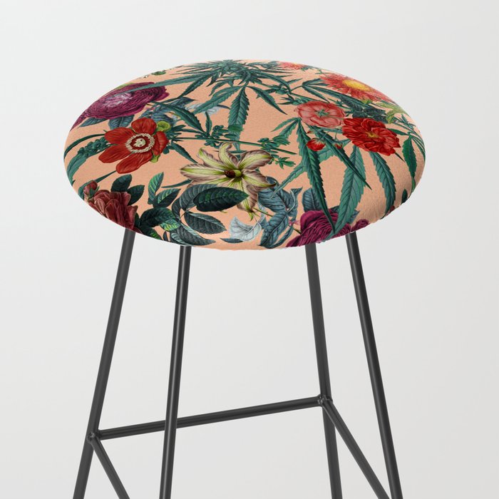 Marijuana and Floral Pattern Stool Gallery Image 2