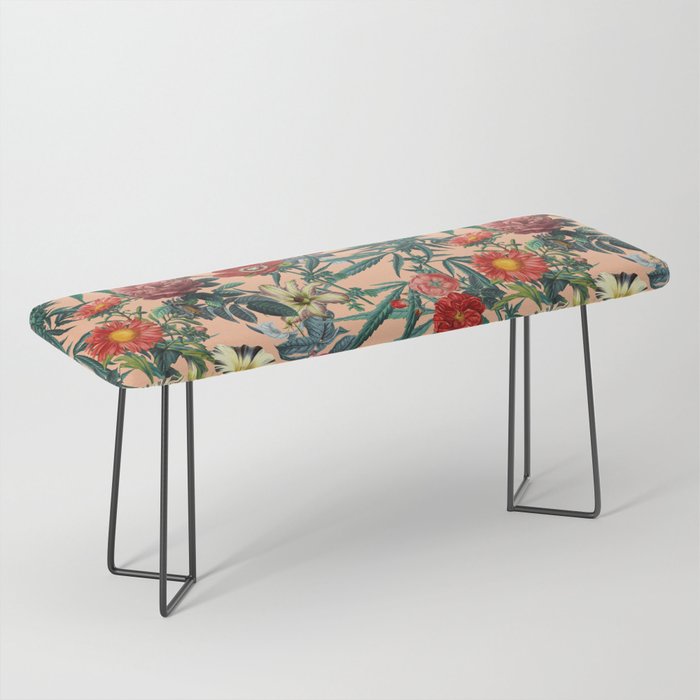 Marijuana and Floral Pattern Bench Gallery Image 1