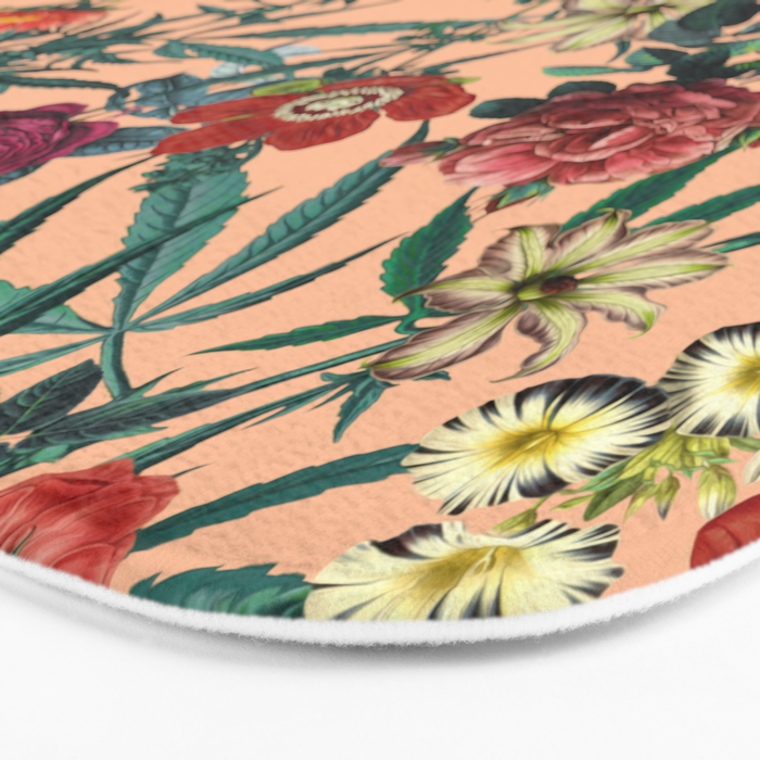 Marijuana and Floral Pattern Bath Mat Gallery Image 3