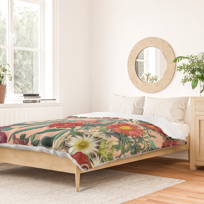 Marijuana and Floral Pattern Duvet Cover Gallery Image 2