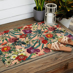Marijuana and Floral Pattern Outdoor Rug Gallery Image 2
