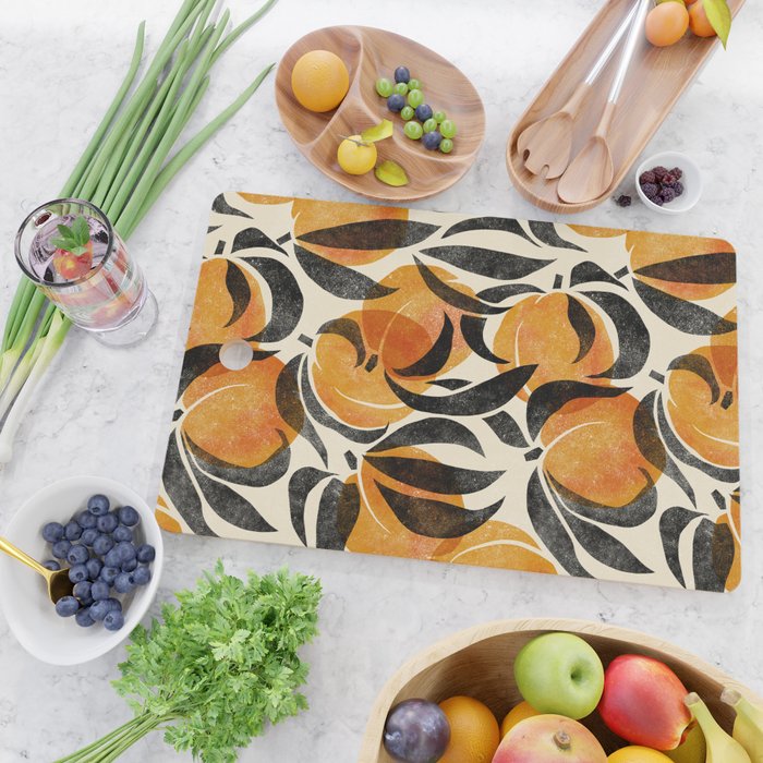 Peaches - marigold & black Cutting Board Gallery Image 2