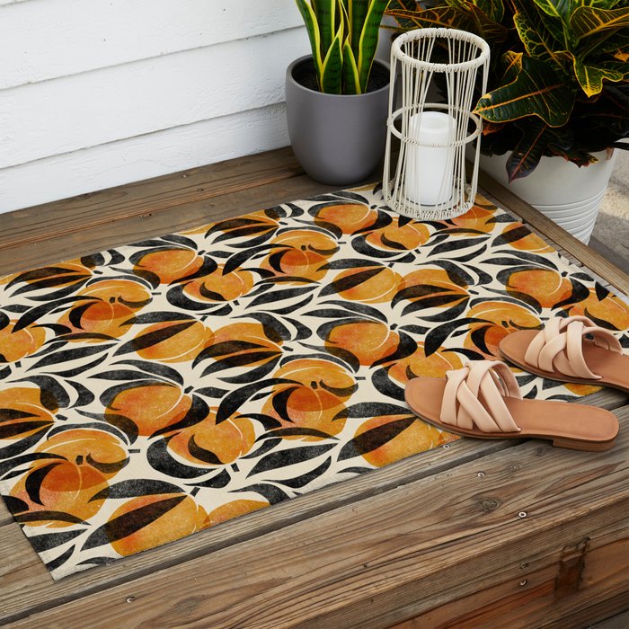Peaches - marigold & black Outdoor Rug Gallery Image 2