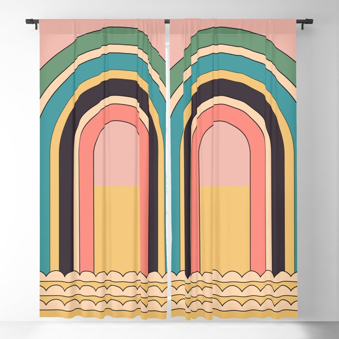 Geometric Abstraction Rainbow Window Curtain Gallery Image 1