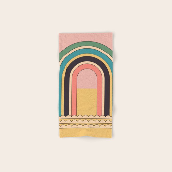 Geometric Abstraction Rainbow Bath Towel Gallery Image 1