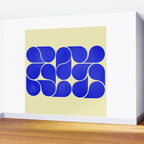 Blue mid-century shapes no8 Wall Mural Gallery Image 2