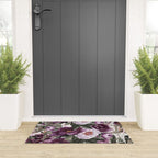 Purple Plum Pink Watercolor Peonies and Greenery Welcome Mat Gallery Image 3