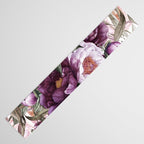 Purple Plum Pink Watercolor Peonies and Greenery Table Runner Gallery Image 3