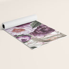 Purple Plum Pink Watercolor Peonies and Greenery Yoga Mat Gallery Image 2