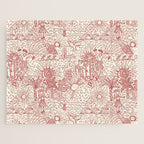 Hawaiian Hula Dancer Toile Red Jigsaw Puzzle Gallery Image 1