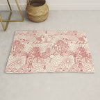 Hawaiian Hula Dancer Toile Red Rug Gallery Image 1
