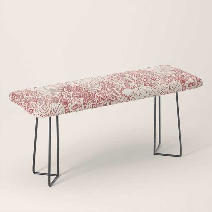 Hawaiian Hula Dancer Toile Red Bench Gallery Image 1