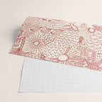 Hawaiian Hula Dancer Toile Red Wrapping Paper Gallery Image 2