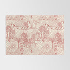 Hawaiian Hula Dancer Toile Red Rug Gallery Image 2