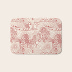 Hawaiian Hula Dancer Toile Red Bath Mat Gallery Image 1