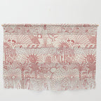 Hawaiian Hula Dancer Toile Red Wall Hanging Gallery Image 1