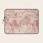 Hawaiian Hula Dancer Toile Red Laptop Sleeve Gallery Image 1