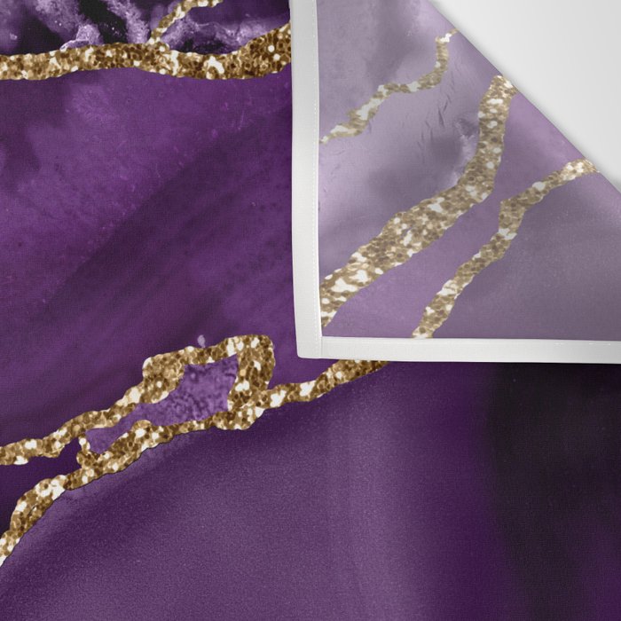 Glamour Purple Bohemian Watercolor Marble With Glitter Veins Wall Tapestry Gallery Image 3