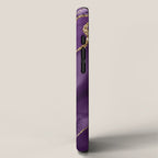 Glamour Purple Bohemian Watercolor Marble With Glitter Veins iPhone Case Gallery Image 2