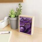 Glamour Purple Bohemian Watercolor Marble With Glitter Veins Mini Art Print Gallery Image 2