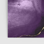 Glamour Purple Bohemian Watercolor Marble With Glitter Veins Poster Gallery Image 3