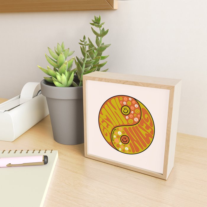Gemini Yin Yang Mini Art Print Gallery Image 2