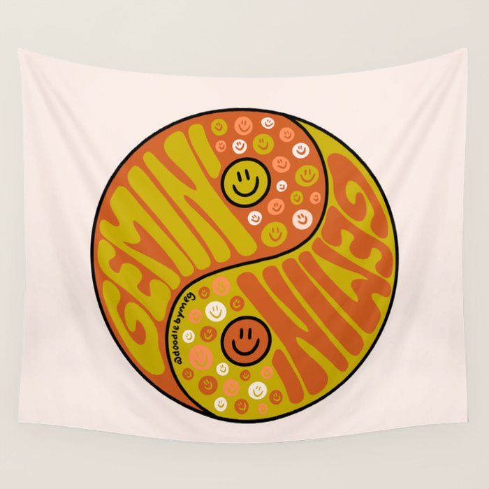 Gemini Yin Yang Wall Tapestry Gallery Image 4