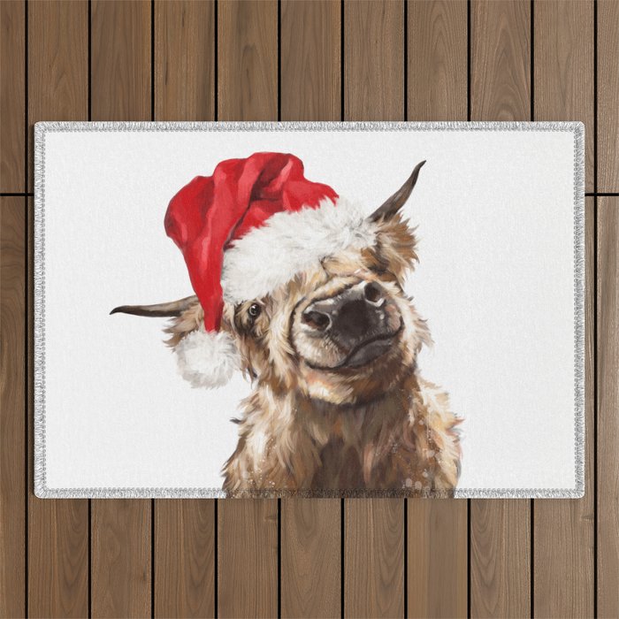 Christmas Highland Cow Outdoor Rug Gallery Image 1