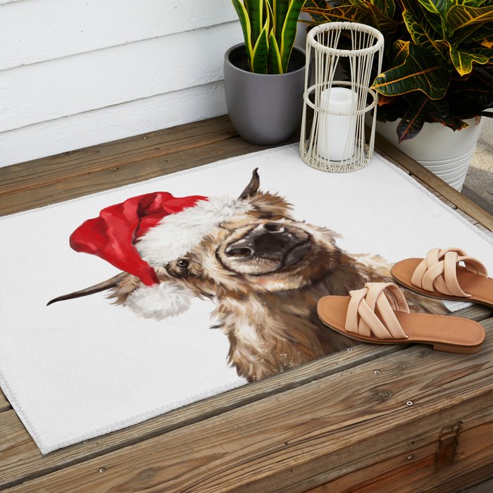Christmas Highland Cow Outdoor Rug Gallery Image 2
