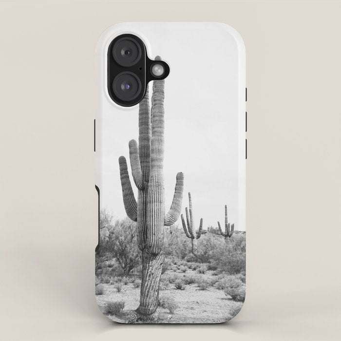 Desert Cactus BW iPhone Case Gallery Image 1