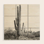 Desert Cactus BW Wood Wall Art Gallery Image 1