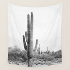 Desert Cactus BW Wall Tapestry Gallery Image 4
