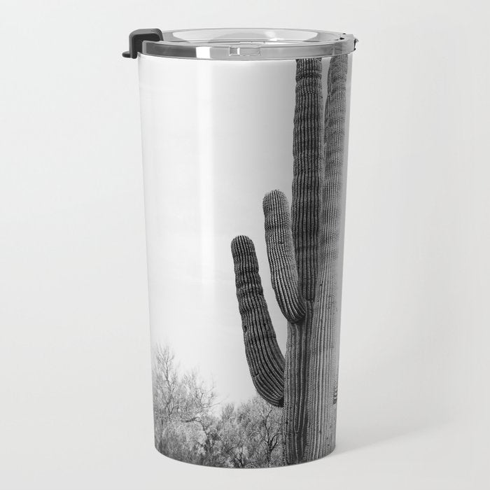 Desert Cactus BW Travel Mug Gallery Image 3
